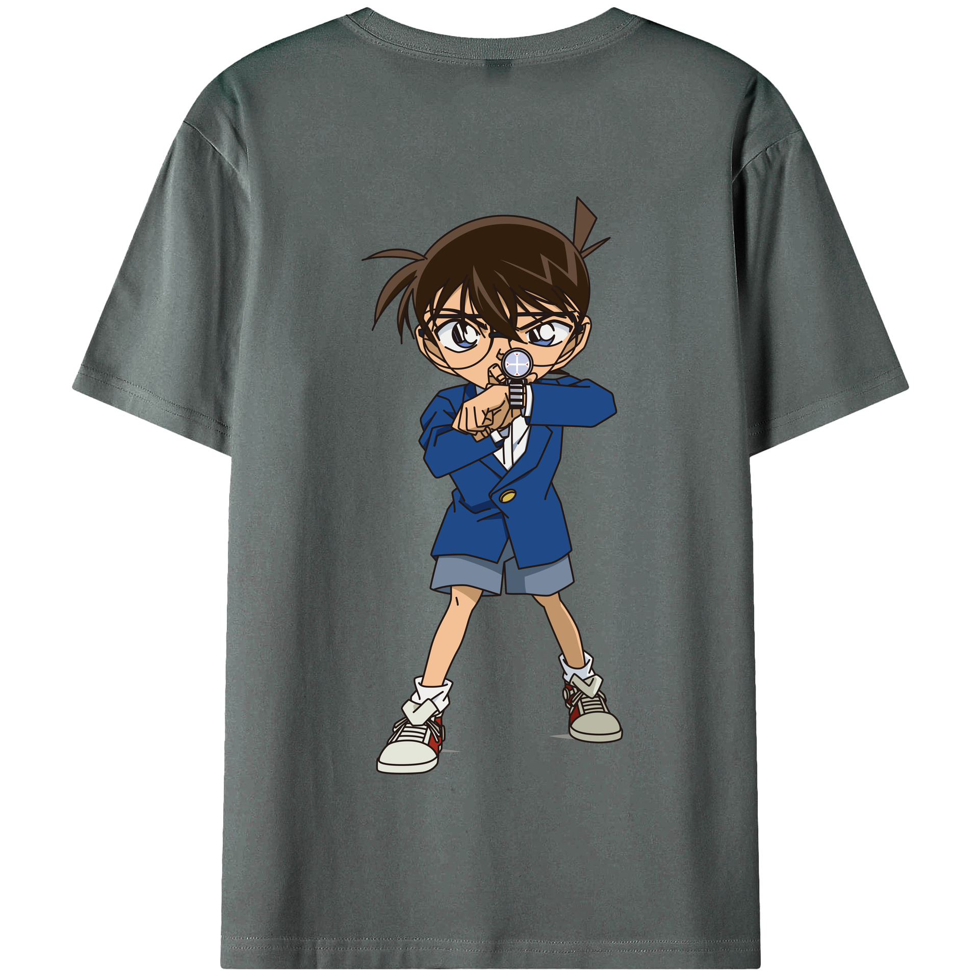 （画像用） 名探偵コナン 江戸川 コナン Detective Conan Conan Edogawa 綿100％半袖Tシャツ（背面プリント）